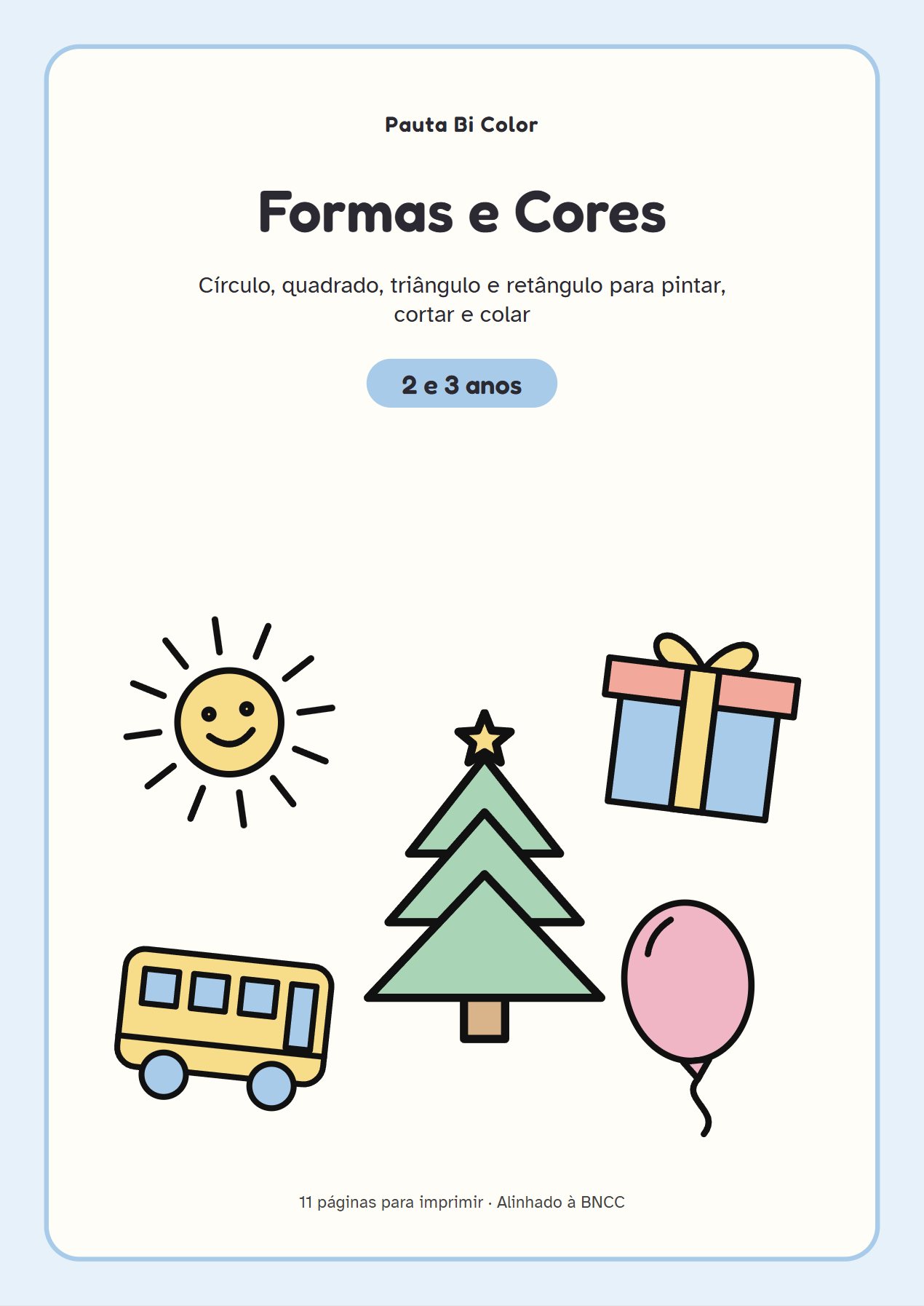 Capa do material Formas e Cores – 2 e 3 anos